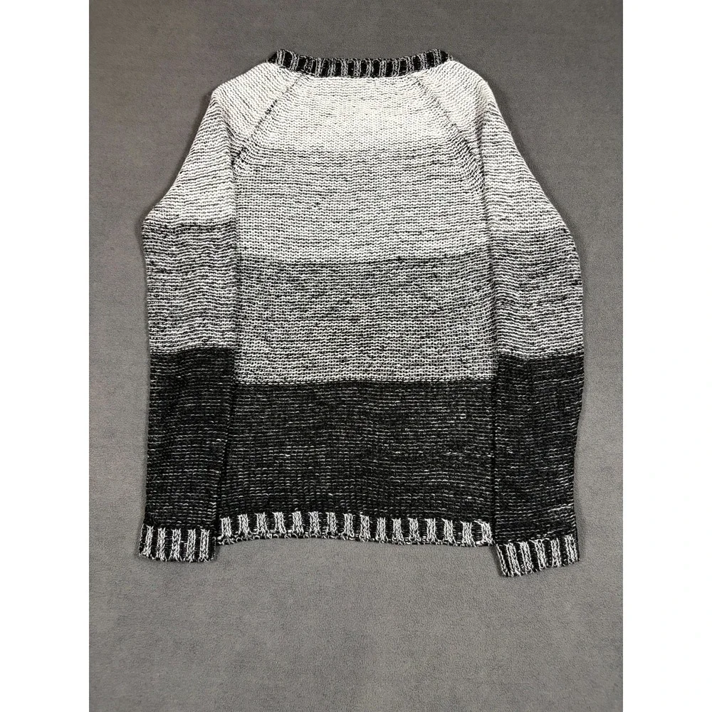 Creazioni Effeci Sweater Women XL Gray Cotton Tight Knit Ribbed Crew Neck Winter - Picture 3 of 8